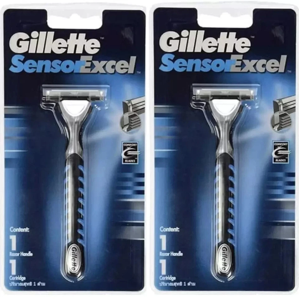 2 piezas GILLETTE Sensor Excel Maquinilla de afeitar recargable Envío gratuito - Imagen 1 de 3