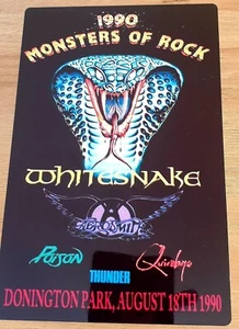 WHITESNAKE AEROSMTH  MONSTERS OF ROCK CASTLE DONINGTON 1990 8X12 INCH METAL SIGN - Bild 1 von 5