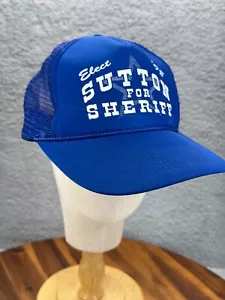 Elect Sutton For Sheriff 1998 Blue Vintage Trucker Hat Cobra Caps Snapback - Picture 1 of 11