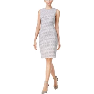CALVIN KLEIN Sleeveless Jacquard Sheath Dress Size 12 - Picture 1 of 11
