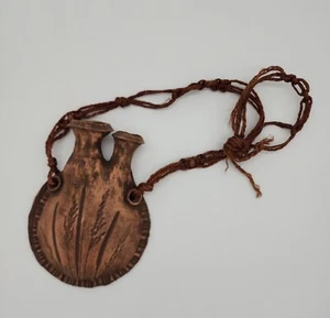 Vtg Ceramic Hanging ART Flask Native American Style Handmade 8” VG 1950’s - Picture 1 of 12