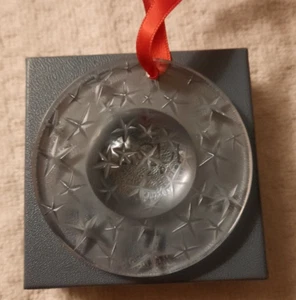 LALIQUE Christmas Ornament STAR GLOBE 1994 clear in box - Picture 1 of 9