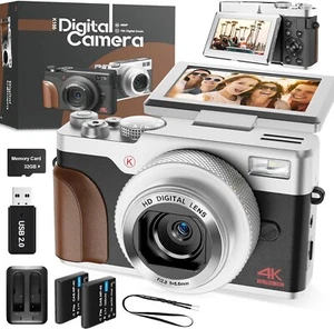 NBD Digital Camera 4K 56MP 16X 180°Flip Screen W/32GB TF For Youtube Photography - Picture 1 of 8