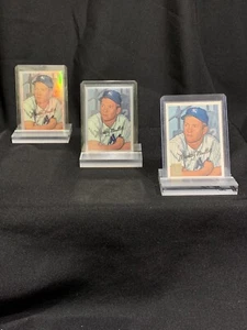 1996 TOPPS MICKEY MANTLE (3 CARD LOT) BASE, CHROME + REFRACTOR (1952 BOWMAN) - Picture 1 of 8
