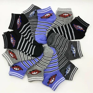 6-12 Pairs Kids Boys Ankle Sports Socks Cotton Size Age 2-4T 4-6T 6-8T(#503-9) - Picture 1 of 6