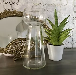 antik Art Déco Glasvase Hyazinthen Glas Vase Zwiebelglas gerippt - Bild 1 von 17