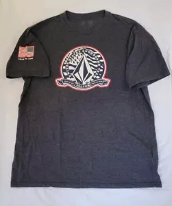Volcom True To This USA Snowboard Team T-Shirt Mens XL Dark Blue Cotton - Picture 1 of 11