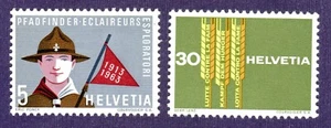 1963 Switzerland SC# 422,425 - Boy Scout - Wheat Emb - 2 Different Stamps - M-NH - Picture 1 of 1