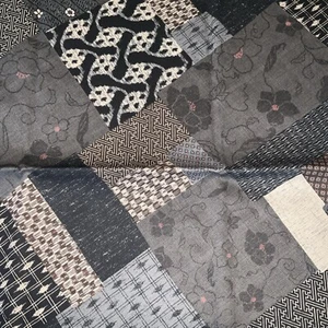Vintage fabric Beautiful 44” X 1 Yard printed In Japan Black/floral #22 - Picture 1 of 3