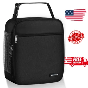 Insulated Lunch Bag for Men & Women – Work, Picnic, Travel Use – Black Lunchbox - Picture 1 of 10