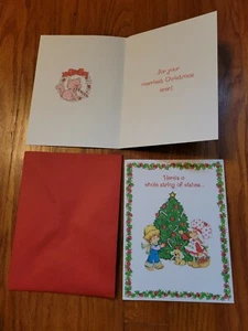 Tarjeta de Navidad 1980 tarjeta de papel nota de papel de fresa vintage SSC - Imagen 1 de 1