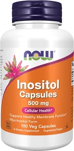 NOW Foods Inositol 500mg, Healthy Membrane Function Cellular Health 100 Capsules - Picture 1 of 7