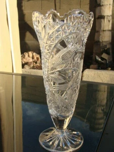 Hofbauer Clear Crystal Flower Vase 10 1/4"  The Byrdes Collection - Picture 1 of 10