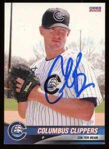 2005 Columbus Clippers COLTER BEAN Signed Card autograph AUTO YANKEES