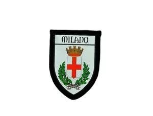 Patch bedruckt Stickerei Reise Souvenir Schild Stadt Flagge Mailand Italien - Bild 1 von 1
