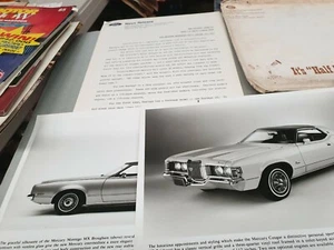 1972 MERCURY Original Factory Press KIT & Photos COUGAR Comet Montego - Picture 1 of 8