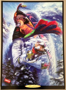 *Original* 1990 LEVI'S WILD CREATURES Snowboard SNOWBOARD PUBLICIDAD - Imagen 1 de 3