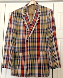 Jos A Banks multicolor madras sport coat blazer 44R - Picture 1 of 3