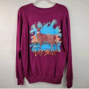 Vintage 90er Natur Sweatshirt Big Buck Hirsch Wildtiere Gr. XL - Bild 1 von 13