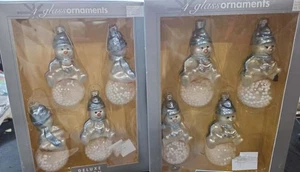 SET GLASORNAMENTE DELUXE DESIGN SCHNEEMÄNNERKUGELN MIT''SCHNEE'' - Bild 1 von 4