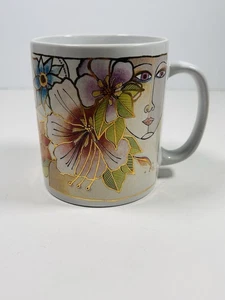Vintage Laurel Burch Keramik Kaffee Tee Becher 1993 Blütende Spirituose 12 Oz - Bild 1 von 9