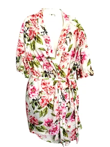 Show Me Your MuMu Woman 0/2 Short Lightweight Knit Wrap Robe Cottagecore Floral - Picture 1 of 8