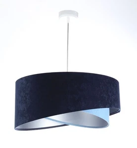 Lámpara Colgante De Tela Azul Plata E27 Ajustable Para Dormitorio - Imagen 1 de 6