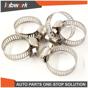 Labwork Stainless Steel Drive Hose Clamps Fuel Line Clip 50Pcs 1/2"-3/4" 13-19mm - Picture 1 of 9