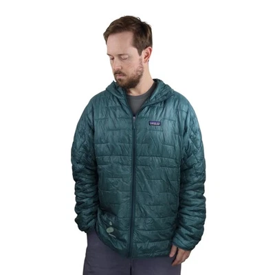 Patagonia Micro Puff Hoody Mens XXL Green Puffer Ultralight Quilted Jacket Coat - Image 1 of 4