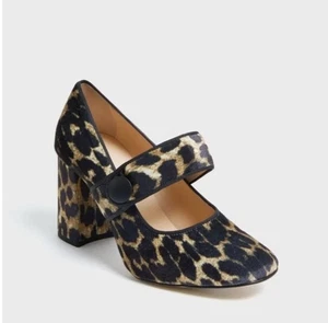 TUCKERNUCK decolte con tacco Maryjane stampa leopardata velluto Ellie Block taglia 10 - Foto 1 di 6
