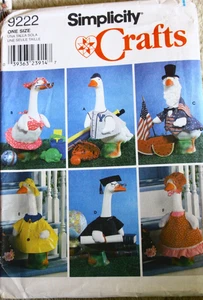 Simplicity CRAFTS 9222 LAWN GEESE CLOTHING Sewing Patterns - Picture 1 of 4