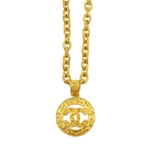 Collana lunga CHANEL Coco Logos oro 94A accessorio vintage 90228105 - Foto 1 di 6