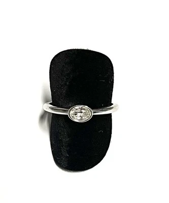 Modeschmuck Ring, simulierter Diamant,  Gr. 63, 1,5 mm breit. - Bild 1 von 2