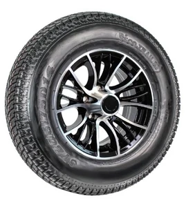 eCustomrim Trailer Tire 205/75D14 LRC 14X5.5 5 Lug Evolution Black Aluminum Rim - Picture 1 of 9