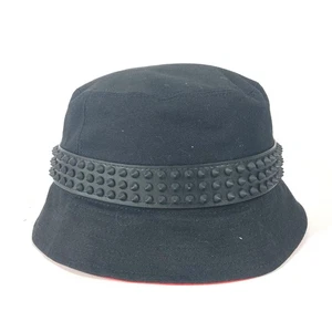 Christian Louboutin 3235326 Studs BOBINO bucket hat bob hat cotton Black Unused - Picture 1 of 10