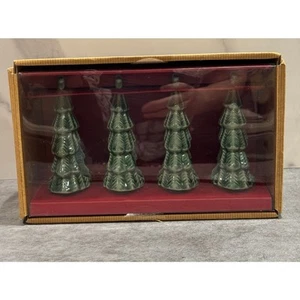 Anelli tovagliolo albero di Natale in ceramica fienile ceramica - set di 4 nuovi con scatola - Foto 1 di 7