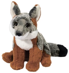 Frankie 9" Grey Fox Soft Douglas Plush Stuffed Animal Red White Silver Doll Toy - Picture 1 of 3