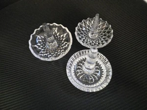 Lot of 3 VTG Waterford? Heritage? Cut Crystal Ring Holder 3" Tall Rectangle? - Picture 1 of 13