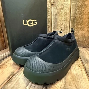 UGG MENS TASMAN WEATHER HYBRID SIZE US 9 BLACK LOW-TOP BOOT SHOE - Picture 1 of 15
