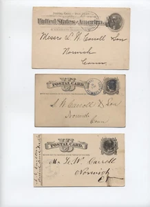 3 19th century CT postal cards CT towns [y7814] - Picture 1 of 2