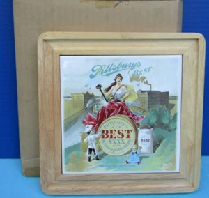 FS NIB Pillsbury Best 125th ANNIVERSARY COLLECTOR TRIVET WOOD & CERAMIC 1994 - Picture 1 of 5