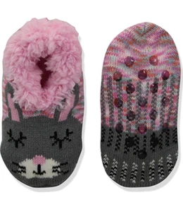 Jacques Moret Girls' Big Teddy Faux Fur, light pink bunny, Sock Size 6-8.5 - Picture 1 of 1