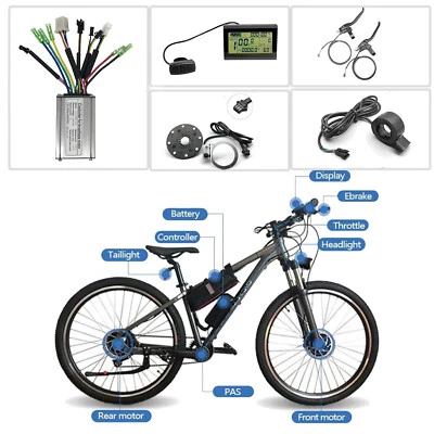 E-Bike 36V/48V KT 15A Controller/Display/Daumengas/PAS/Bremshebel für 250W Motor - Bild 1 von 4