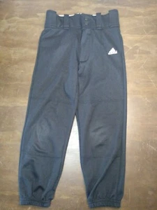 Jungen Mädchen XSmall Baseball Hose Adidas Climalite schwarz Jogginghose Stil doppelter Druckknopf - Bild 1 von 8