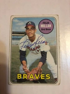 Atlanta Braves FELIX MILLAN Signed Card - Picture 1 of 1