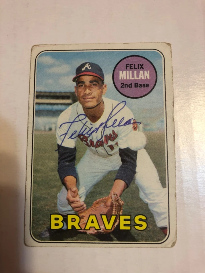 Atlanta Braves FELIX MILLAN Signed Card - Image 1 of 1
