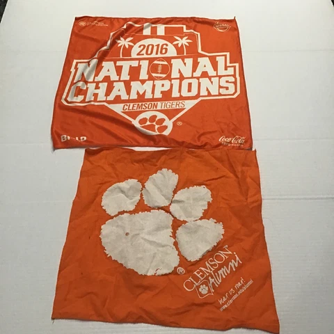 Lot of 2, 2016 Clemson Tigers National Champions Rag & Alumni Game Giveaways Cover