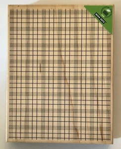 Hero Arts Design Block LARGE PLAID PATTERN Wood Mount Rubber Stamp 5 1/2” - Picture 1 of 3