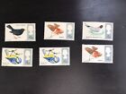 6 UK Bird Stamps Unused 4d Robin Gull Blackbird Blue Tit