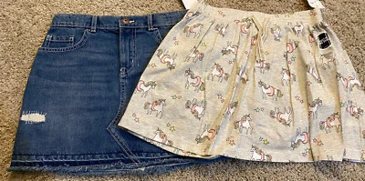 OSHKOSH B'GOSH Lot of 2 Big Girls Unicorn Skort & Denim Skirt NWT Size 10 - Image 1 of 4